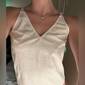 Cream V-Neck Satin Camisole